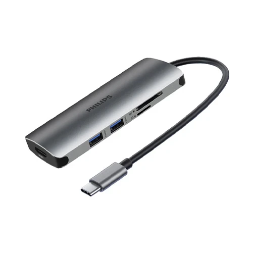 Philips SWR1608C/93 - USB-C Hub 6 in 1 - Gray