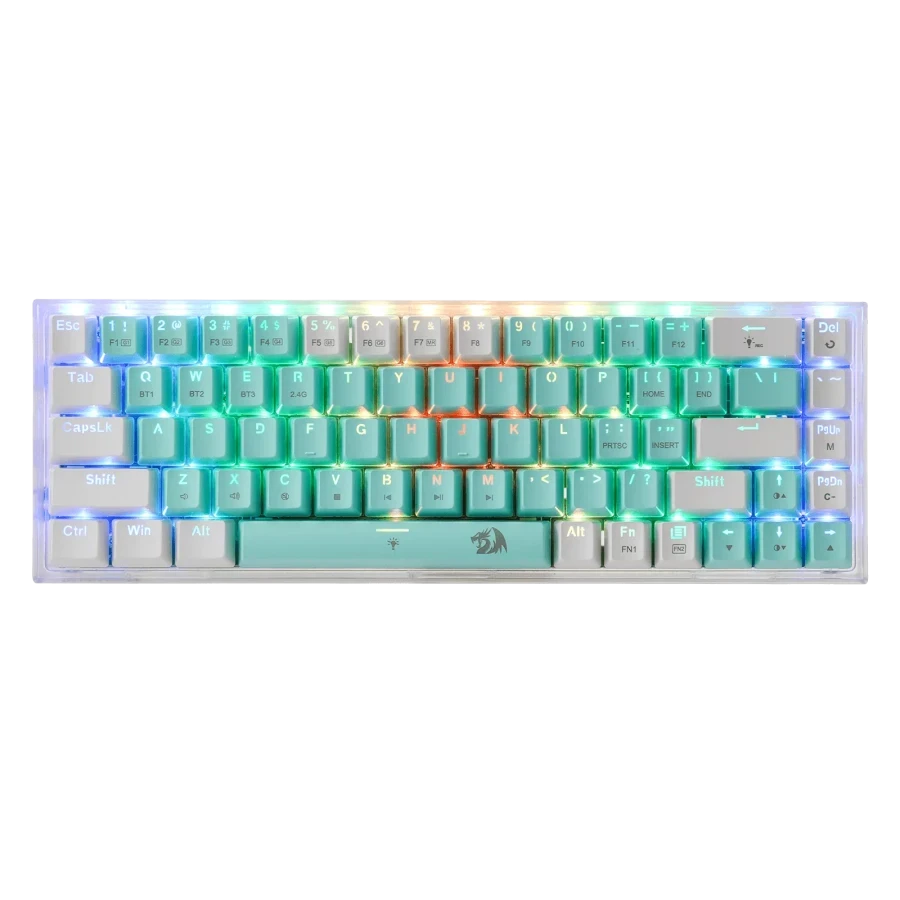 Redragon K631 PRO GW castor pro , 65% ,  Linear Switches , mixed white/green , tri modes