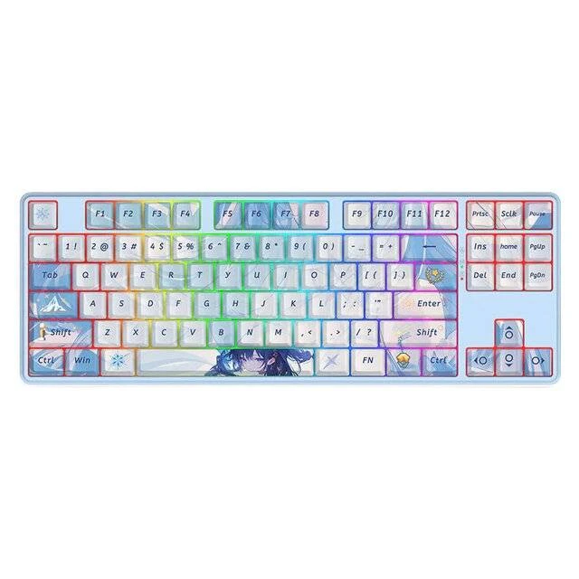 Redragon K707 AK RGB PRO , 80% , Linear Switches , white/blue anime color , 3 Modes