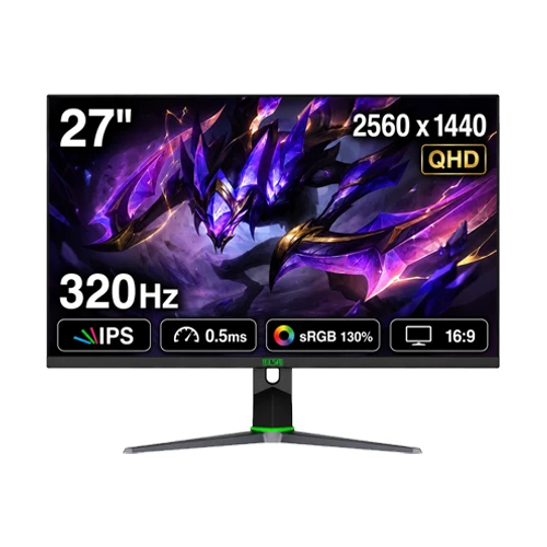 ELSA EA272FX MAX - 27-inch - QHD - FAST IPS - 320Hz - 0.5ms - ADJUSTABLE STAND - Adaptive Sync - ( 2*HDMI + 2*DP + Audio Out + Speaker )