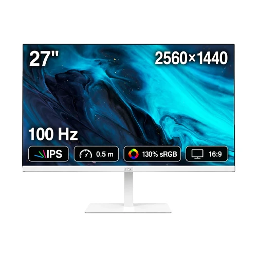 ELSA EA272QV Business Monitor 27-inch - QHD - FAST IPS - 100Hz - White