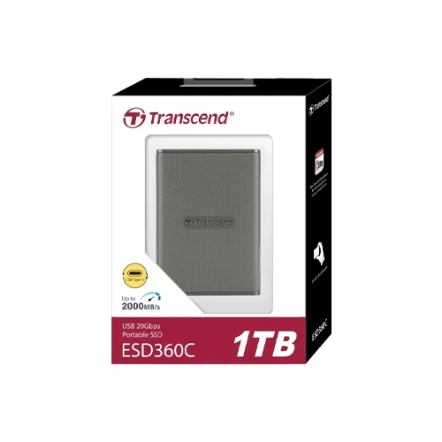 Transcend ESD360C 1TB Portable SSD, up to 2000MB/s USB-C SSD External Hard Drive USB 3.2 Gen 2