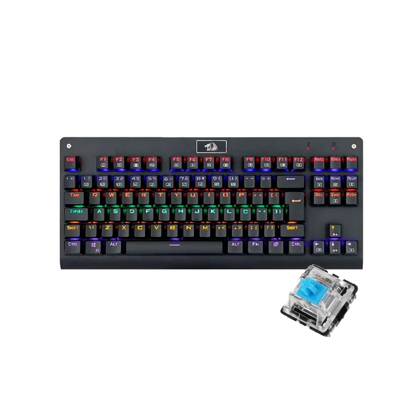 REDRAGON K568 Dark Avenger Wired RGB Mechanical Gaming Keyboard 87 Keys, N-Key Roller, Gold-plated USB 2.0, Fiber Braided Cabling