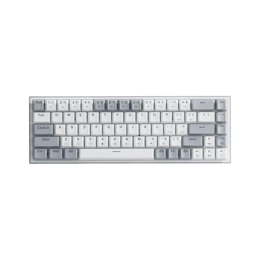 Redragon K631 PRO 3-Mode Wireless RGB Gaming Keyboard, 68 Keys Hot-Swappable Mechanical Keyboard, Hot-Swap Free-Mod PCB Socket & Dedicated Arrow Keys, Quiet Red Linear Switch, Black