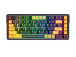 Redragon K649PY 75% Wireless Gasket RGB Gaming Keyboard, 3-Modes 82 Keys Full-Transparent Mechanical Keyboard w/Hot-Swap Socket, Noise Dampening Layer x 5, Translucent Custom Switch