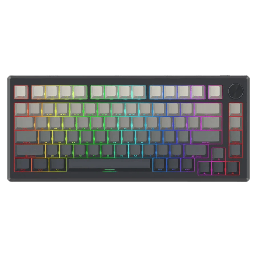 Redragon K732SP URANUS PRO Wireless Mechanical Keyboard, Anodized All Aluminum Alloy, Side Printed PBT Gasket RGB Gaming Keyboard with Thick Pre-Lubed Linear Switch, 75% Tri-Mode Hot Swap Programmable for PC & Mac