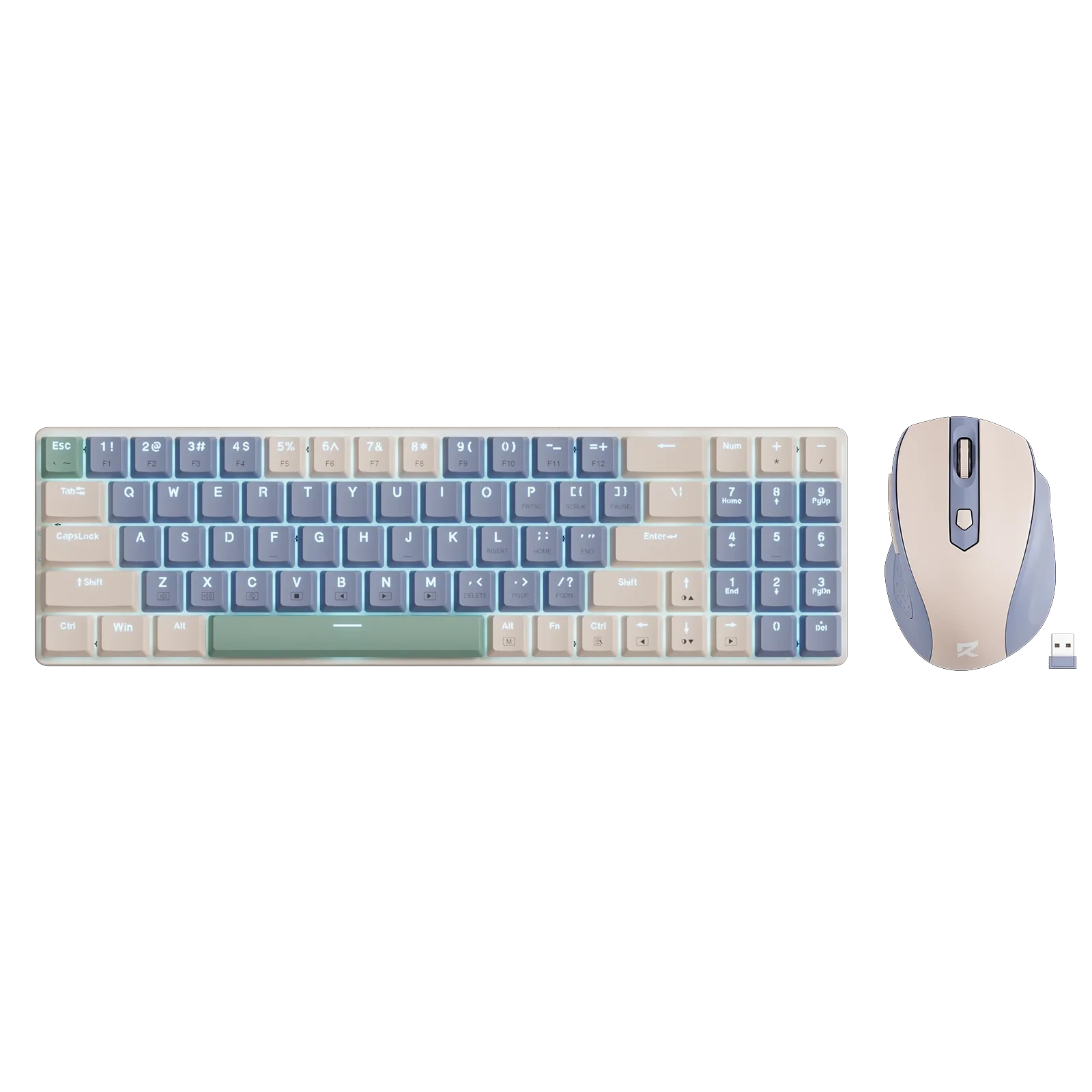 Redragon BS-8772 Keyboard + Mouse Combo, 94 Key, Low Profile, English Layout, 2.4GHz Adapter Interface, Wireless Connectivity, Numeric Keys